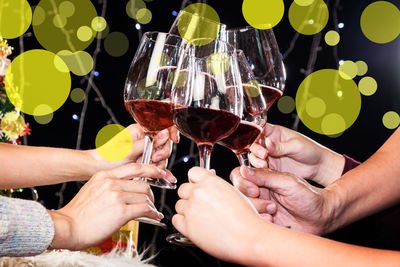 Close-up of hands holding drink