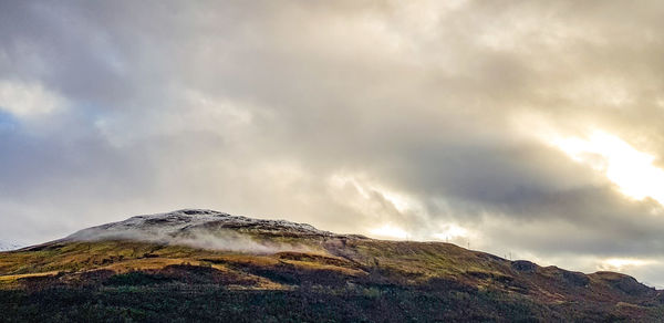 Low angle view of mountain against sky