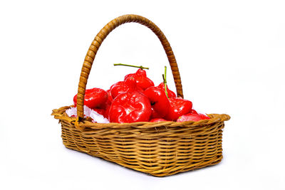 Close-up of strawberries in basket