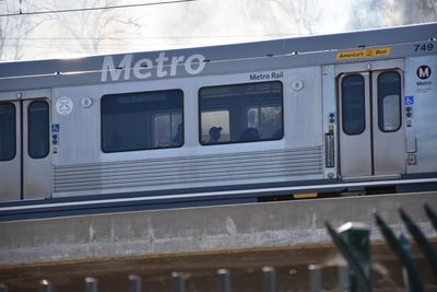 Train at railroad station platform