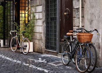 Bicycles on sidewalk