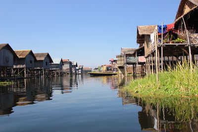 Reflection of built structures in water