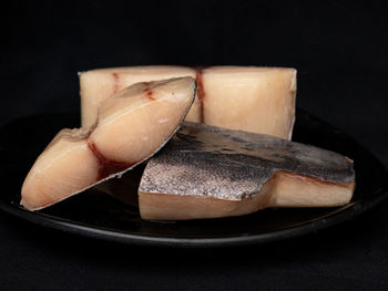 Close-up of dessert in plate on table