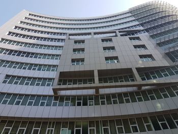 Low angle view of modern building against sky