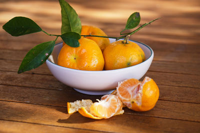 Close-up of fruits on table