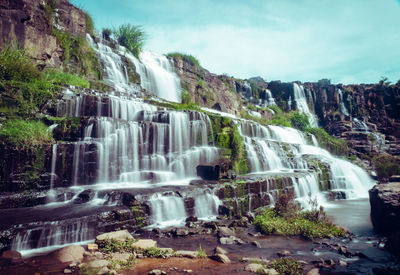 Scenic view of waterfall
