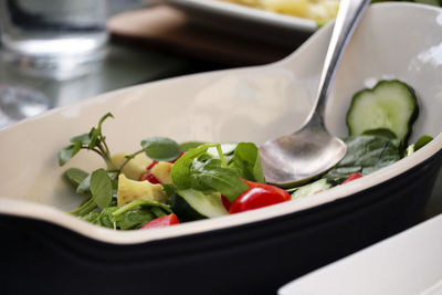 Close-up of salad in plate