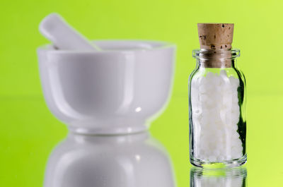 Close-up of drink in glass on table