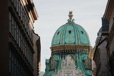 Low angle view of church dome against sky