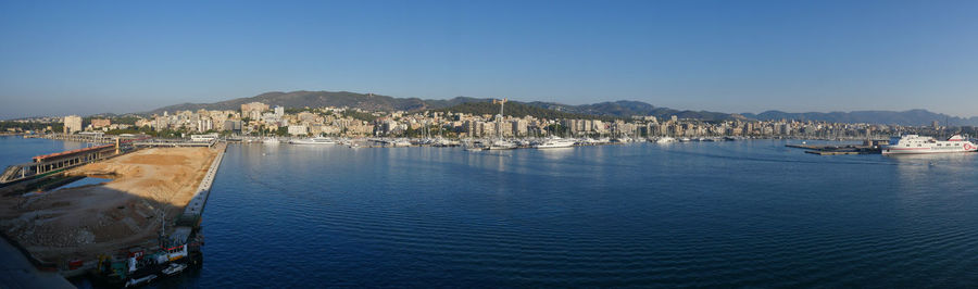 Sailboats in city