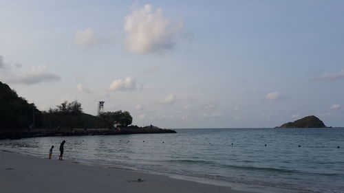 Scenic view of beach against sky