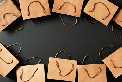 High angle view of eyeglasses on table