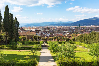 Boboli gardens with view of the city florence