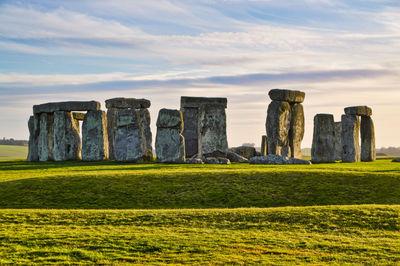 Stone structure in park against sky