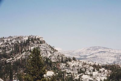 Scenic view of mountains against clear sky