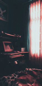 Empty chairs and table at home