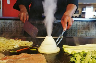 Close-up of preparing food