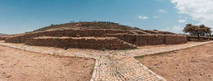 Scenic view of land against sky