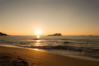 Scenic view of sea during sunset