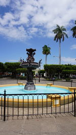 View of fountain in swimming pool