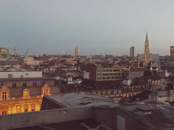 High angle view of cityscape against sky