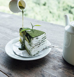 Close-up of dessert on table