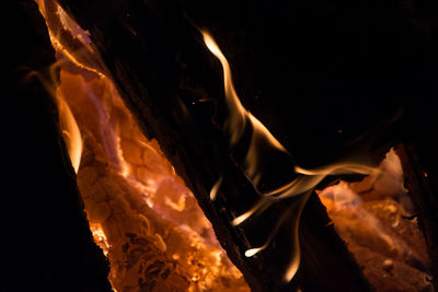Extreme close up of bonfire