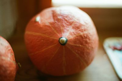 Close-up of pumpkins on table