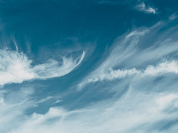 Low angle view of clouds in blue sky