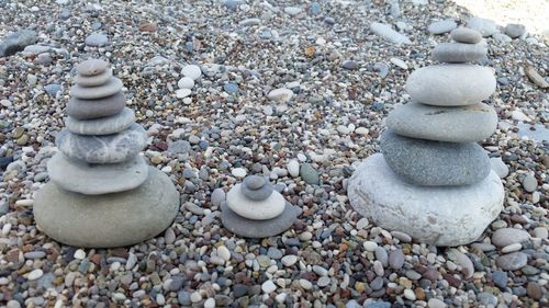 Close-up of pebbles on beach