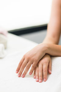 Close-up of woman hands