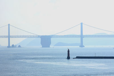 View of suspension bridge against sky