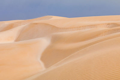 Sand dunes in viana desert on cape verde island of boa vista in the atlantic ocean