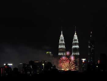 Illuminated city at night