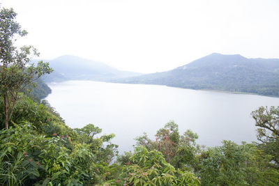 Scenic view of lake and mountains