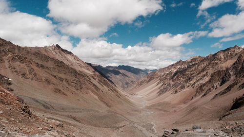 Panoramic view of mountains against sky