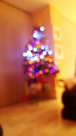 Defocused image of illuminated lights