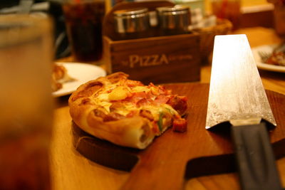 Close-up of breakfast on table in restaurant