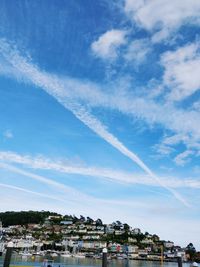 Low angle view of townscape against sky