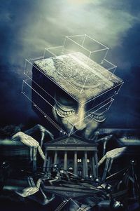 Low angle view of skyscraper against cloudy sky