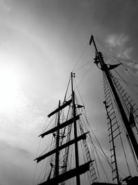 Low angle view of sailboat against sky