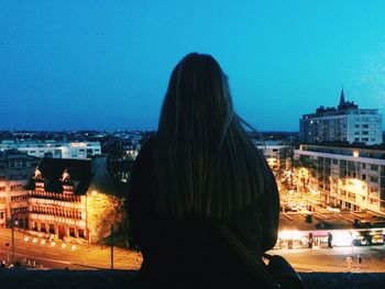 View of illuminated cityscape at night
