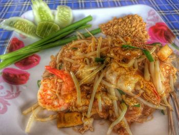 Close-up of food served in plate
