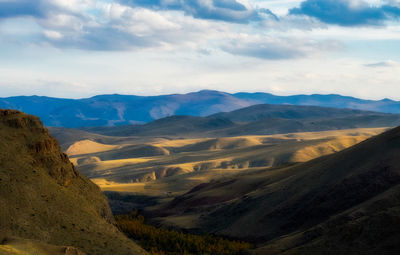 Scenic view of mountains against sky