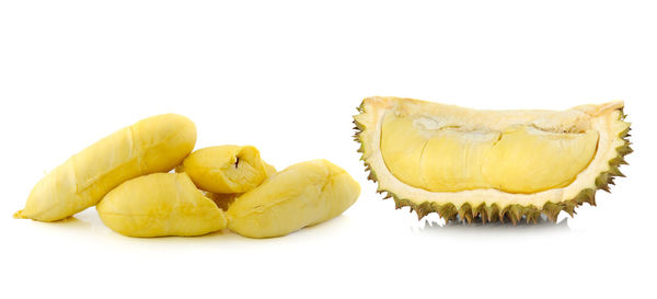 Close-up of fruits against white background