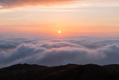 Scenic view of cloudscape against sky during sunset