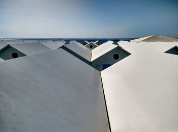 Low angle view of modern building against clear sky