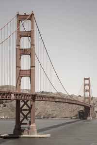 View of suspension bridge against sky