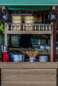 Containers on table