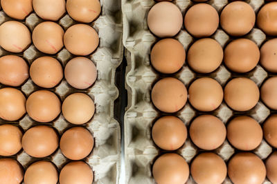 Directly above shot of eggs in carton